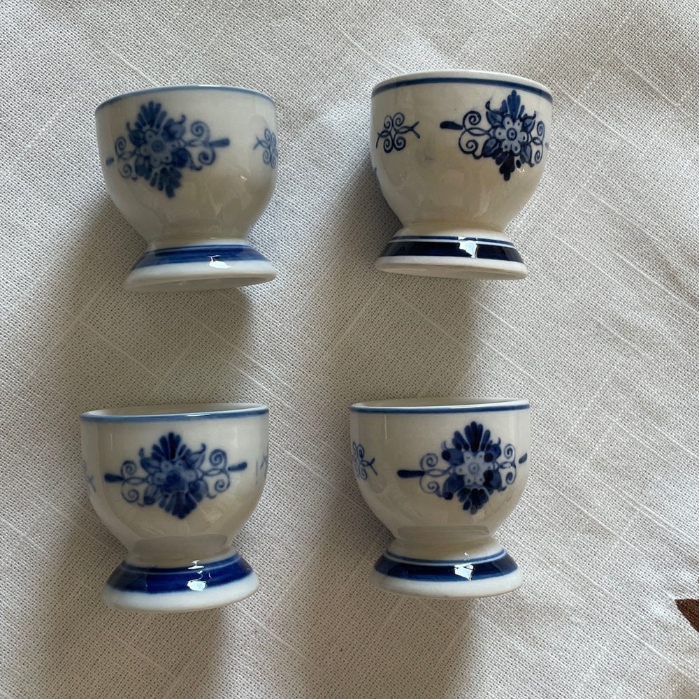 Delft egg cups set of four windmill